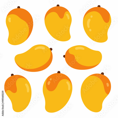 Mango fruit collection sweet tropical food