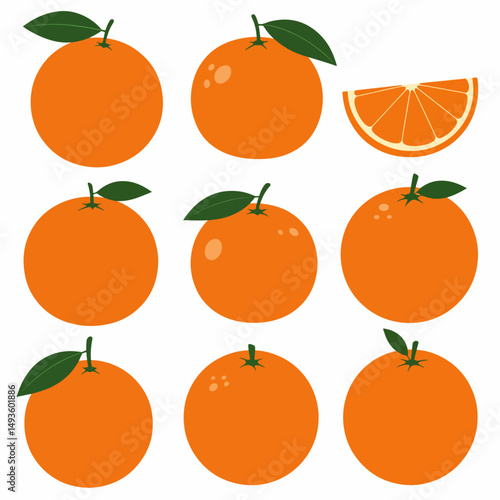 Oranges fruits collection food simple icon