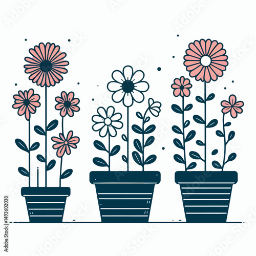 flowers in pots