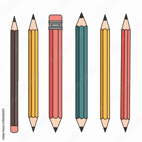 Pencils set for school, learning or drawing