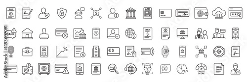 Bank and Financial Services Icons Set