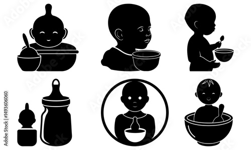 Baby Food silhouette vector
