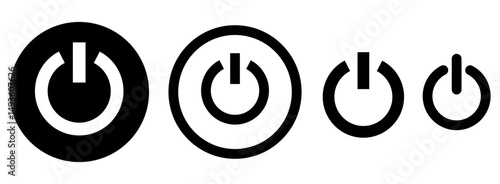 On off power button icon,  Power button vector icon set. Multimedia Button vector.  for apps and websites, Turn off , Turn on symbol. Start button illustration isolated. eps10 11:11