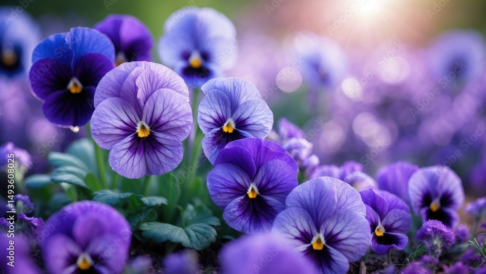 Horned blue-violet violets in a floral arrangement Horned blue-violet violets in a floral arrangement