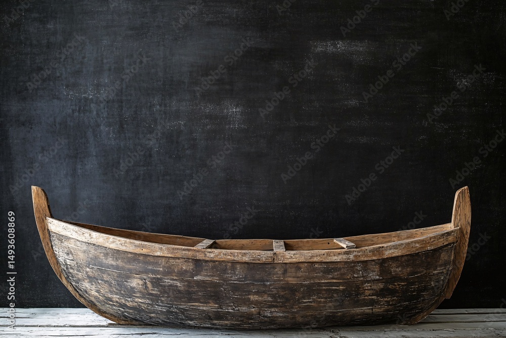 Fototapeta premium Dark grungy chalkboard background with text space rustic blackboard texture