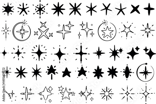 Explore our enchanting Star and Sparkle Clip Art Collection filled with vibrant designs