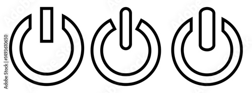 On off power button icon,  Power button vector icon set. Multimedia Button vector.  for apps and websites, Turn off , Turn on symbol. Start button illustration isolated. eps10 11:11