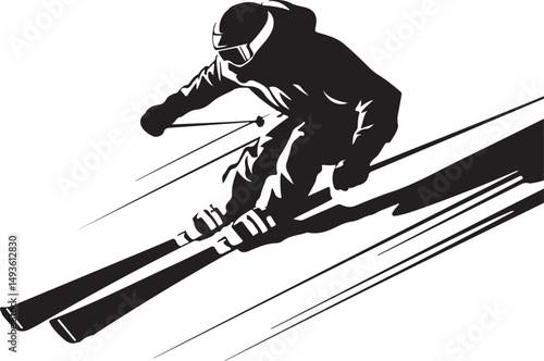 Alpine Skiing Silhouette