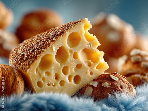 A slice of Swiss cheese rea...