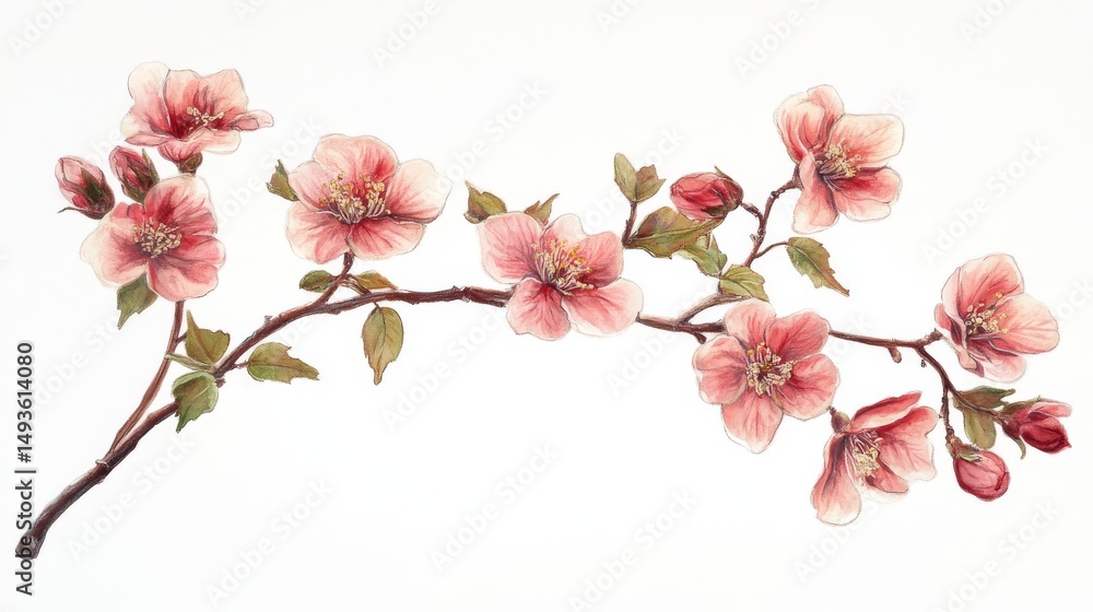 Naklejka premium Pretty spring flower branch - alone. 