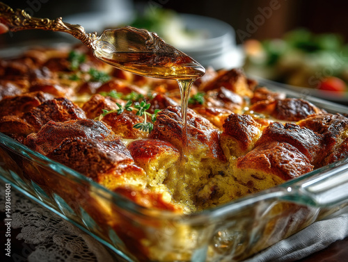 A warm apple bread pudding ...