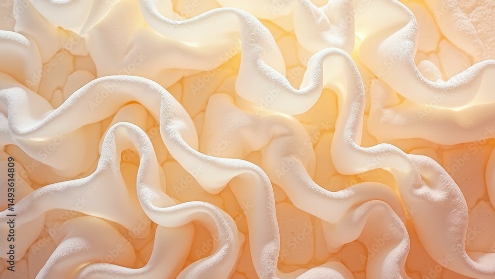 Obraz premium Abstract curved fabric texture in soft creamy colors creating calm and relaxing mood