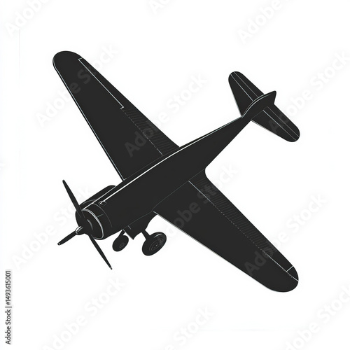 old plane silhouette , blac...