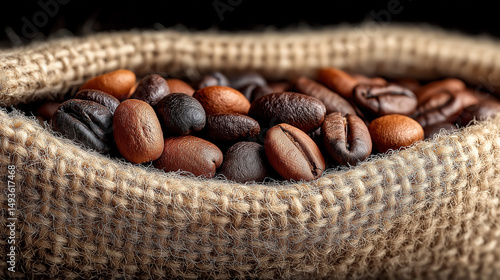 Close-up of coffee beans on...