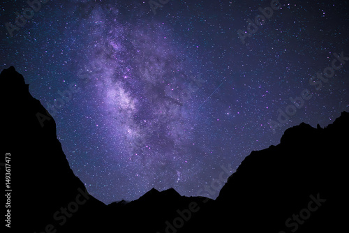 Tableau sur toile Milky Way in night over Ladakh, India
