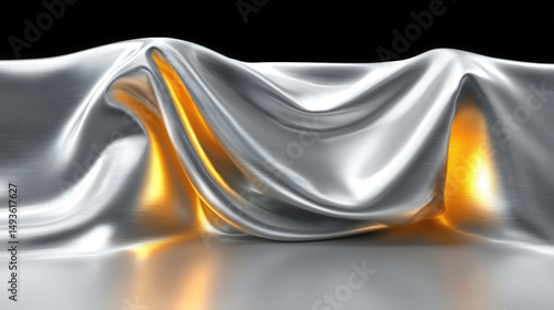 Crinkled aluminum foil text...