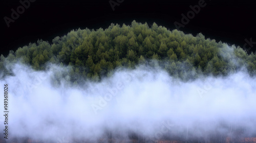 Foggy mountain landscape, m...