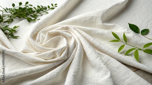 Soft White Fabric Swirl wit...