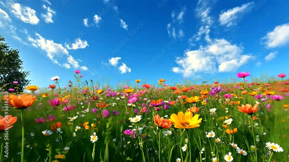 Vibrant blooms under a blue sky Vibrant blooms under a blue sky