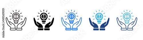 Intellectual Icon Set With Multiple Style Collection 