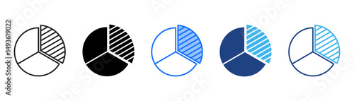 Pie Chart Icon Set With Multiple Style Collection 