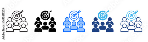 Target Audience Icon Set With Multiple Style Collection 