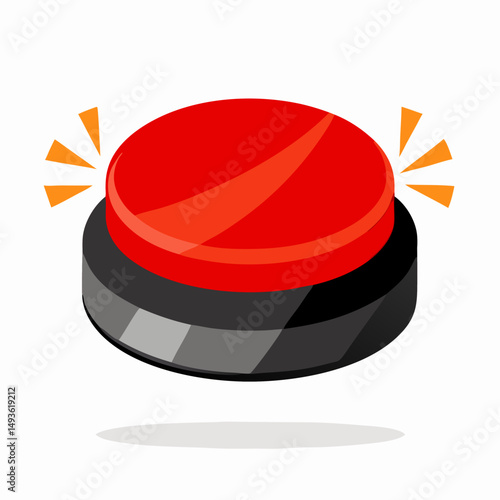 Red Emergency Button Illustration, Big Red Button, Alarm, Alert