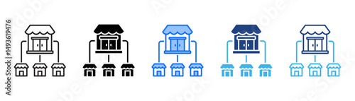 Franchise Icon Set With Multiple Style Collection 