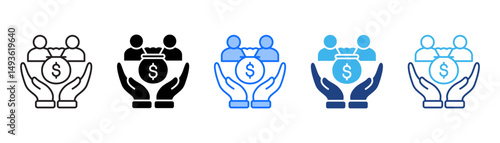 Funding Icon Set With Multiple Style Collection 