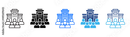 Organization Icon Set With Multiple Style Collection 