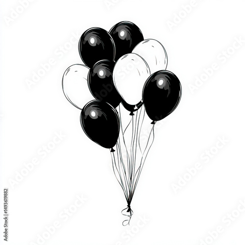 party balloons silhouette ,...