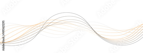 grey and soft brown Elegant wavy lines on a white background. Abstract design with flowing curves,  modern decoration, graphic design, or a minimalist backdrop.