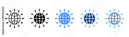 Outsourcing Icon Set With Multiple Style Collection 