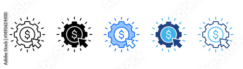 Monetization Icon Set With Multiple Style Collection 