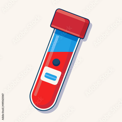Cartoon Blood Sample Test Tube Icon Illustration