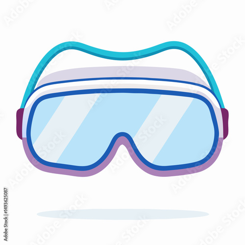 Cartoon Swimming Goggles, Blue and White Diving Mask