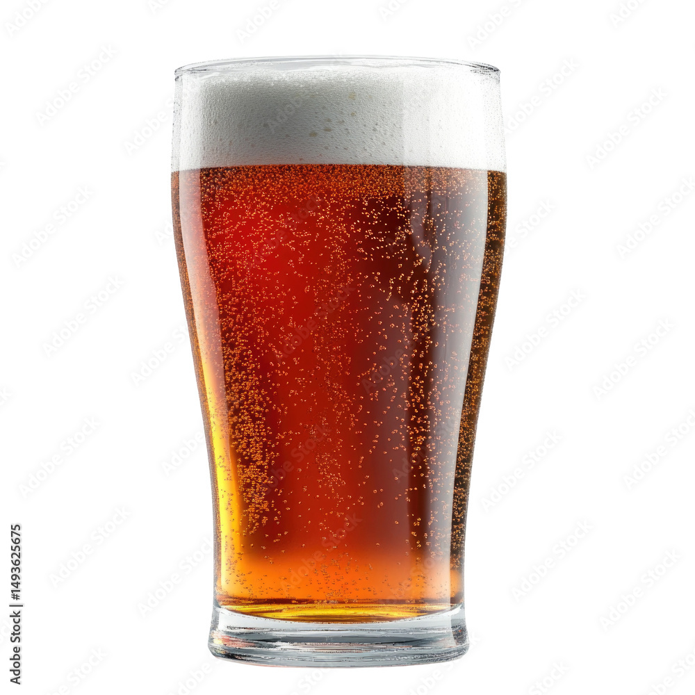 Amber Ale In Pint Glass Studio Light isolated on a transparent background Amber Ale In Pint Glass Studio Light isolated on a transparent background