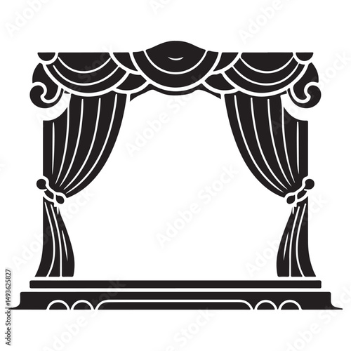 Elegant Theatre Stage Illustration Vector Image for Performance Promotion
