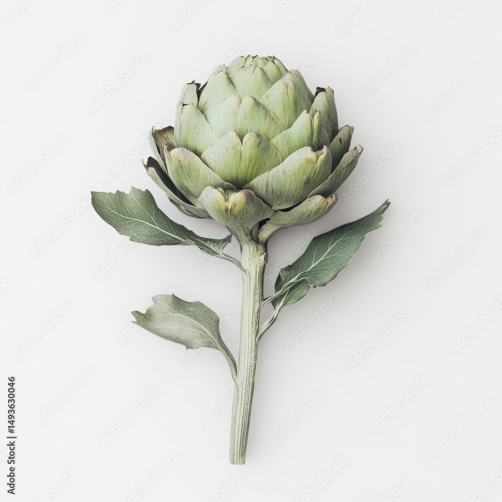 Fototapeta premium Artichoke flower close up photograph on a white background