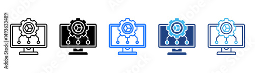 Simulation Icon Set With Multiple Style Collection 