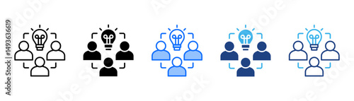 Teamwork Icon Set With Multiple Style Collection 