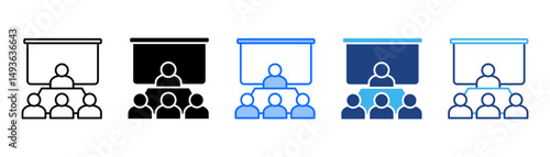 Training Icon Set With Multiple Style Collection 