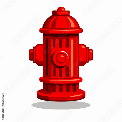 Red Fire Hydrant Cartoon Illustration