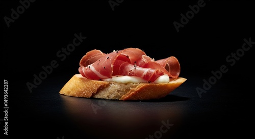 Wallpaper Mural Appetizing prosciutto and mozzarella on bread canape snack Torontodigital.ca