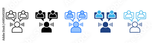 Listening Icon Set With Multiple Style Collection 