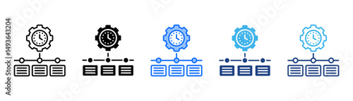 Timeline Icon Set With Multiple Style Collection 