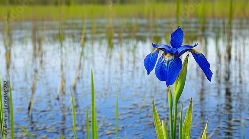blue flowers in the water