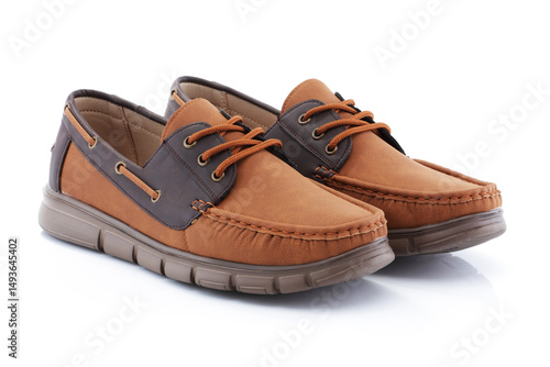 Mens brown shoes loafers side view