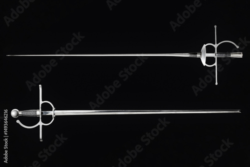 Quadro su tela Old foil sword medieval weapon knight equipment