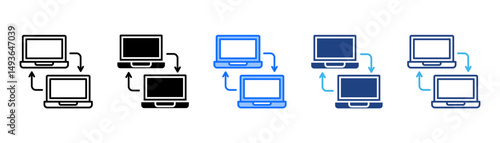Data Portability Icon Set With Multiple Style Collection 
